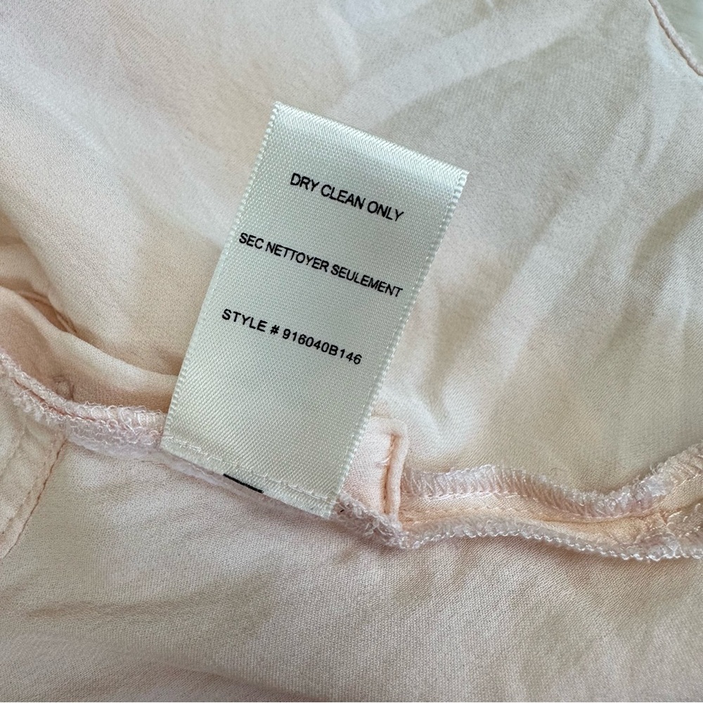 Rebecca Taylor 100% Silk Pink V Neck Blouse, 6 - Picture 7 of 8